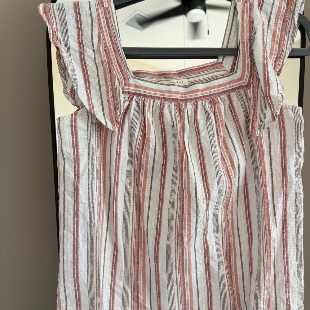 Copper Key Red and White Striped Blouse - Picture 2 of 4